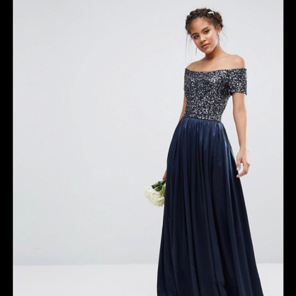 ASOS maya TALL midnight blue prom dress